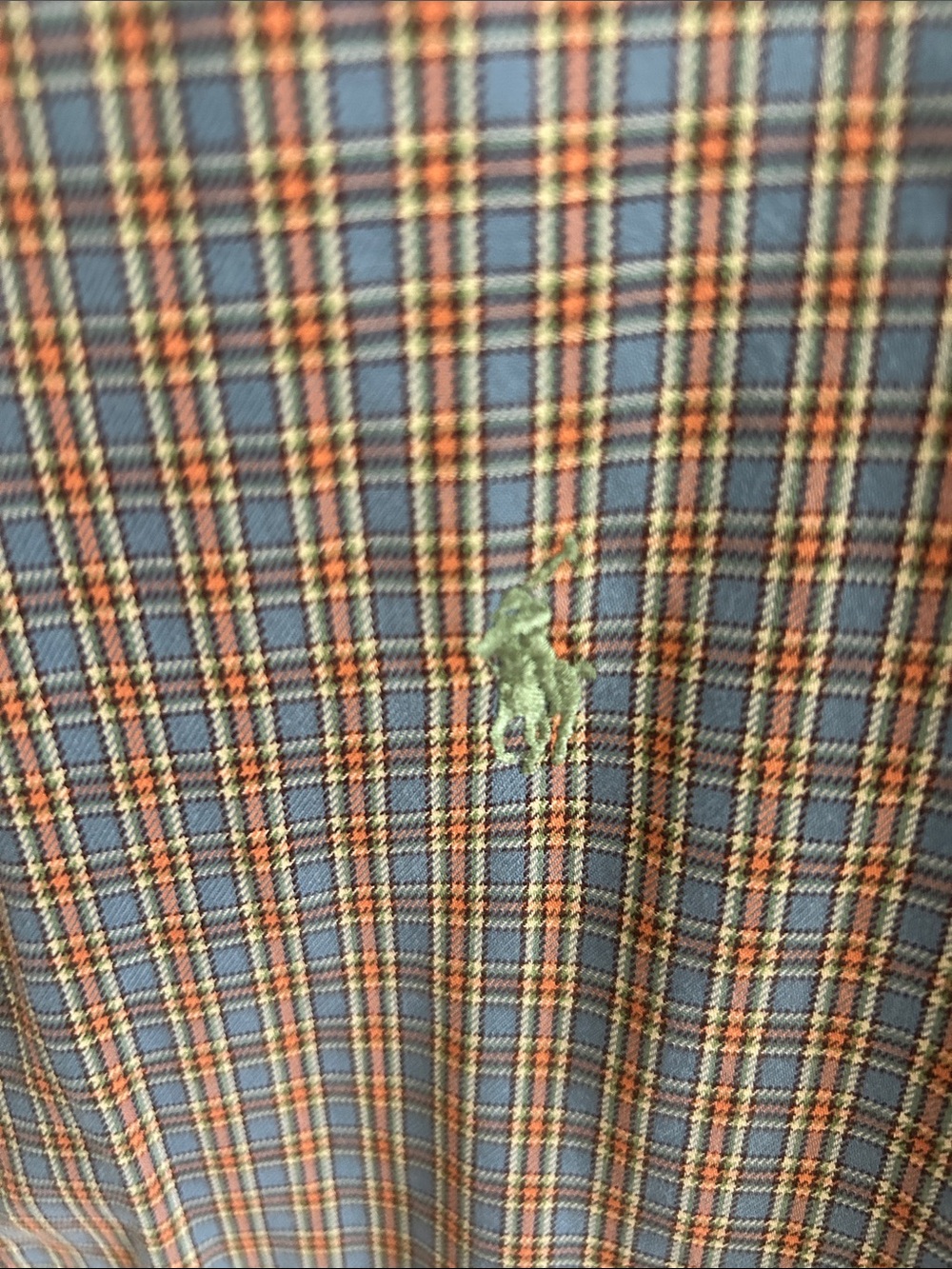 Ralph Lauren Orange & Blue Plaid Button-Down Shirt - Picture 3 of 4